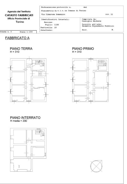 Torino – MAGAZZINI VIA CIMAROSA Pianta principale
