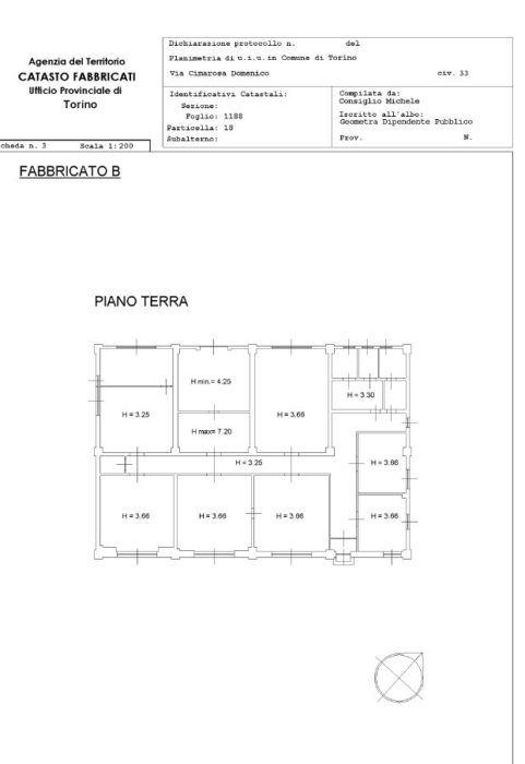 Torino – MAGAZZINI VIA CIMAROSA Pianta principale