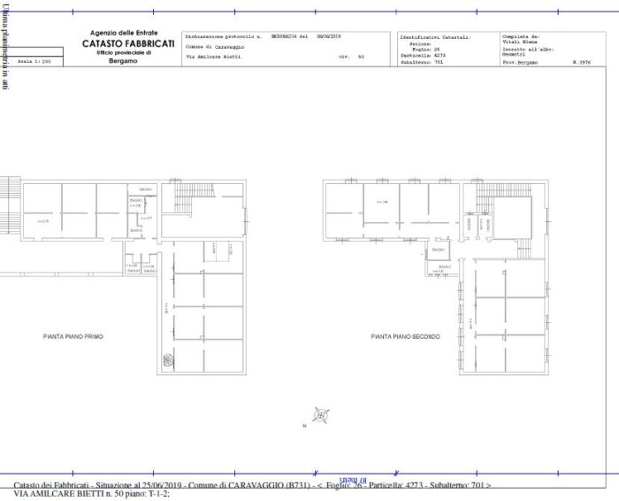Caravaggio (BG) – Palazzo ex casa del fascio Pianta principale