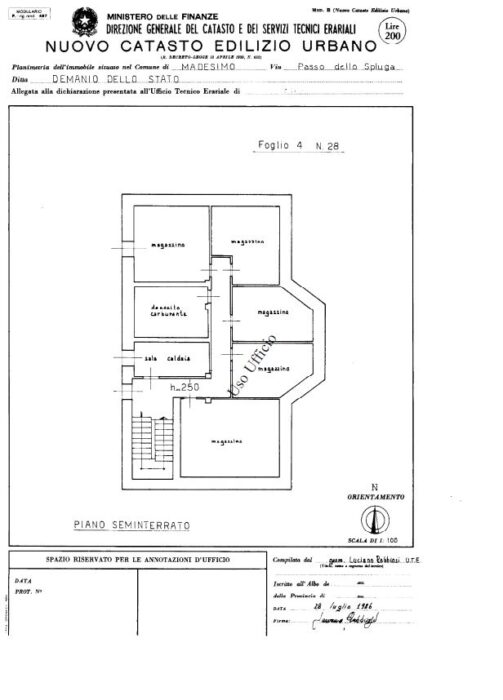 Madesimo (SO) – Ex Dogana Montespluga Pianta principale