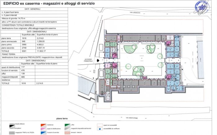 Genova – Caserma Gavoglio Pianta principale