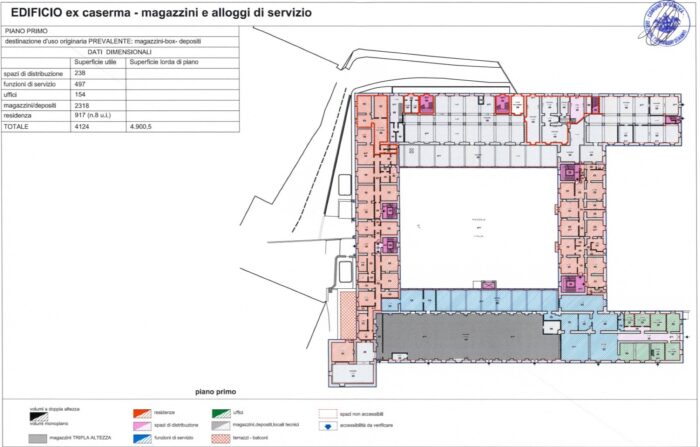 Genova – Caserma Gavoglio Pianta principale