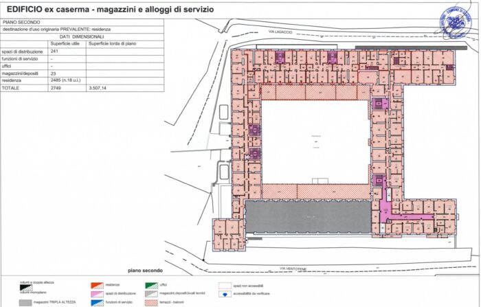 Genova – Caserma Gavoglio Pianta principale
