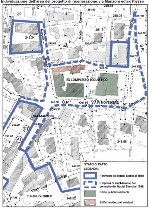 Lesmo (MB) – Progetto riqualificazione Ex Plesso Scolastico Via IV Novembre e centro storico Pianta principale
