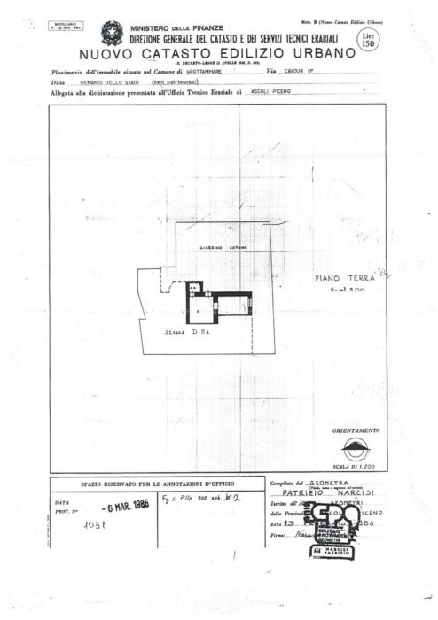 Grottammare (AP) – Casa con giardino adibita a Dogana Pianta principale