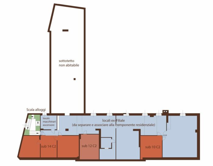 NOVARA – Edificio cielo/terra sito in Via Negroni, 6-8 Pianta principale