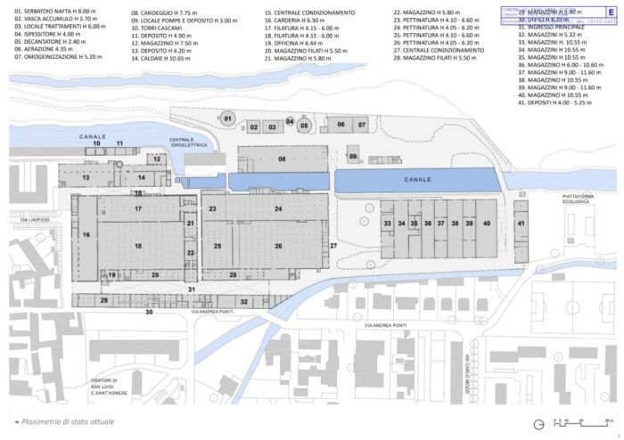 Fara Gera d’Adda (BG) – piano di recupero del Linificio Canapificio Nazionale Pianta principale