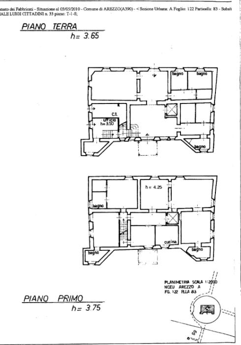 AREZZO (AR) – VILLA CHIANINI Pianta principale