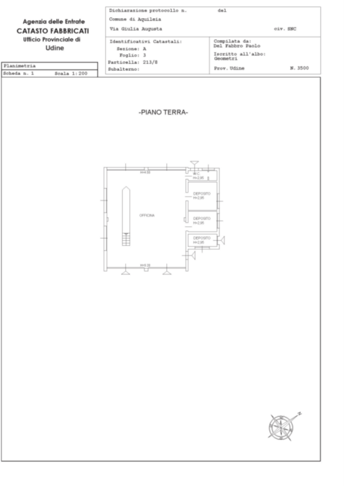 Aquileia (UD) – Ex Caserma Brandolin Pianta principale