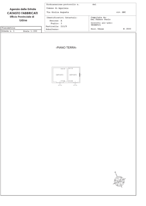 Aquileia (UD) – Ex Caserma Brandolin Pianta principale