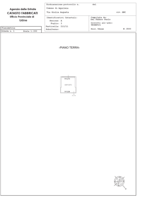 Aquileia (UD) – Ex Caserma Brandolin Pianta principale