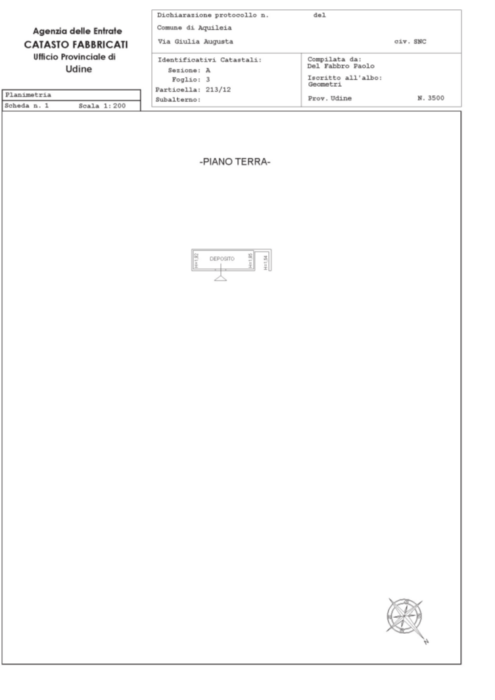 Aquileia (UD) – Ex Caserma Brandolin Pianta principale