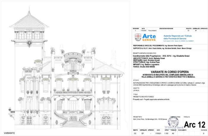Savona (SV) – Villa Zanelli Pianta principale