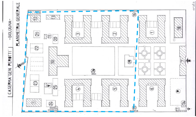 Bologna (BO) – Former Perotti Barracks floorplan