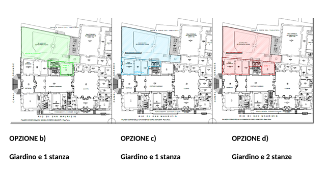 Venezia (VE) – Giardino e Locali Palazzo Ca’ Corner Pianta principale