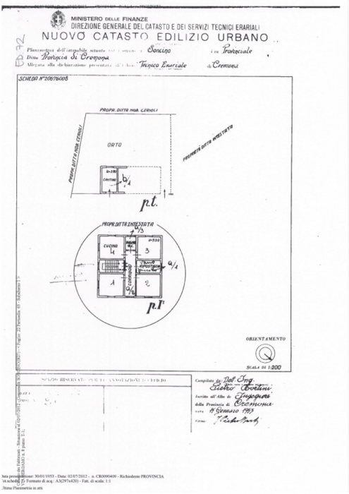Soncino (CR) – Casa Cantoniera Pianta principale
