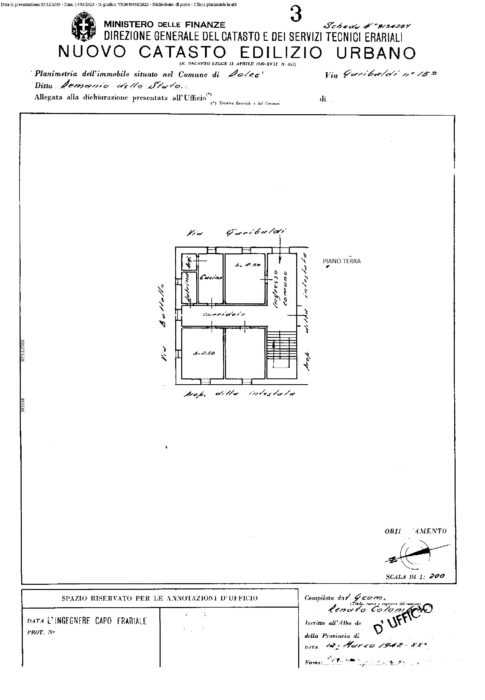Dolcè (VR) – Ex Padiglione Ufficiali Pianta principale