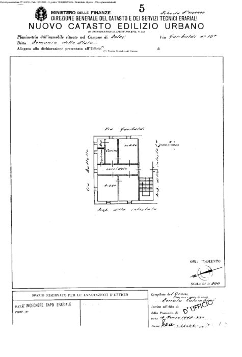 Dolcè (VR) – Ex Padiglione Ufficiali Pianta principale