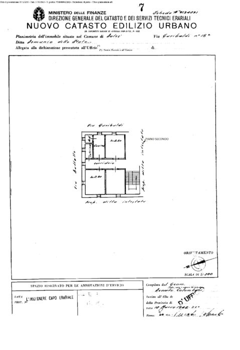 Dolcè (VR) – Ex Padiglione Ufficiali Pianta principale