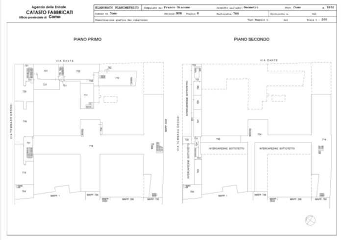 Como (CO) – Ex Orfanotrofio Via T. Grossi 2-4 Via Dante Alighieri 70-72-74-76 Pianta principale