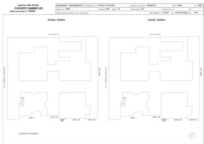 Como (CO) – Ex Orfanotrofio Via T. Grossi 2-4 Via Dante Alighieri 70-72-74-76 Pianta principale