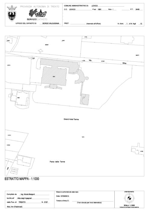Levico Terme (TN) – Grand Hotel Imperial Pianta principale