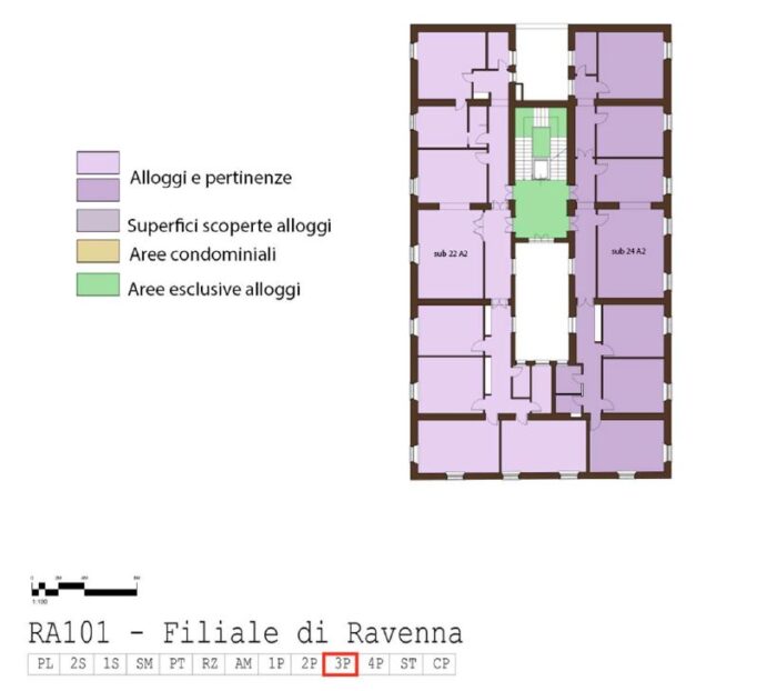 RAVENNA (RA) – Edificio cielo-terra in Via Raul Gardini, 13 – Via Arnaldo Guerrini, 11 Pianta principale