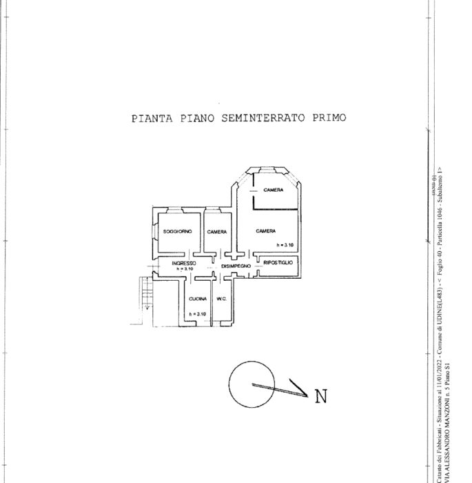 Udine (UD) – Edificio storico in Via Manzoni 5 Pianta principale