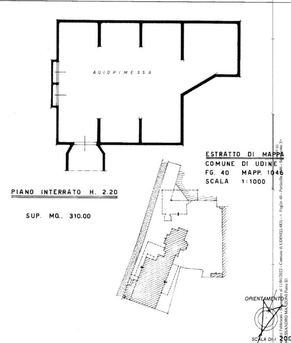 Udine (UD) – Edificio storico in Via Manzoni 5 Pianta principale