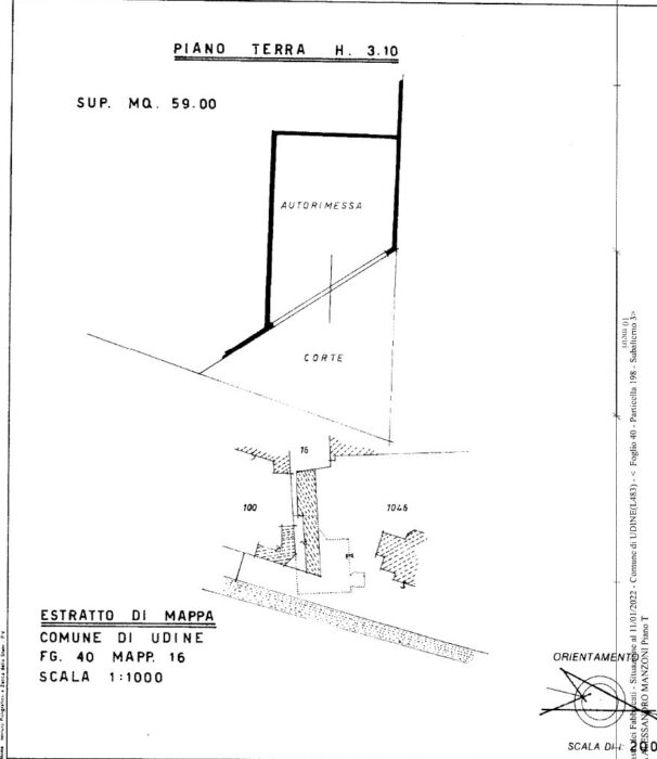 Udine (UD) – Edificio storico in Via Manzoni 5 Pianta principale