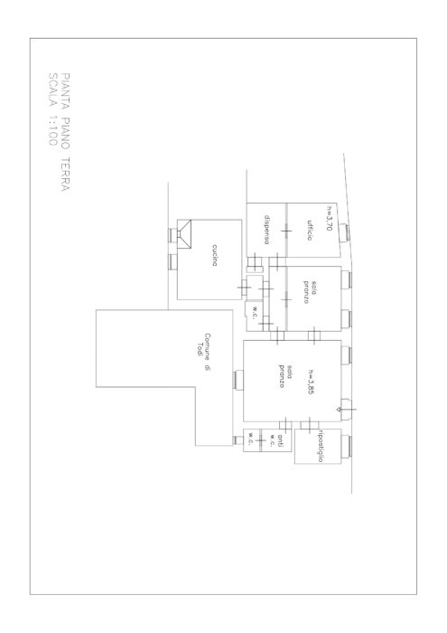 Todi (PG)- Porzione del “Palazzo Atti” (ex trattoria Italia) Pianta principale